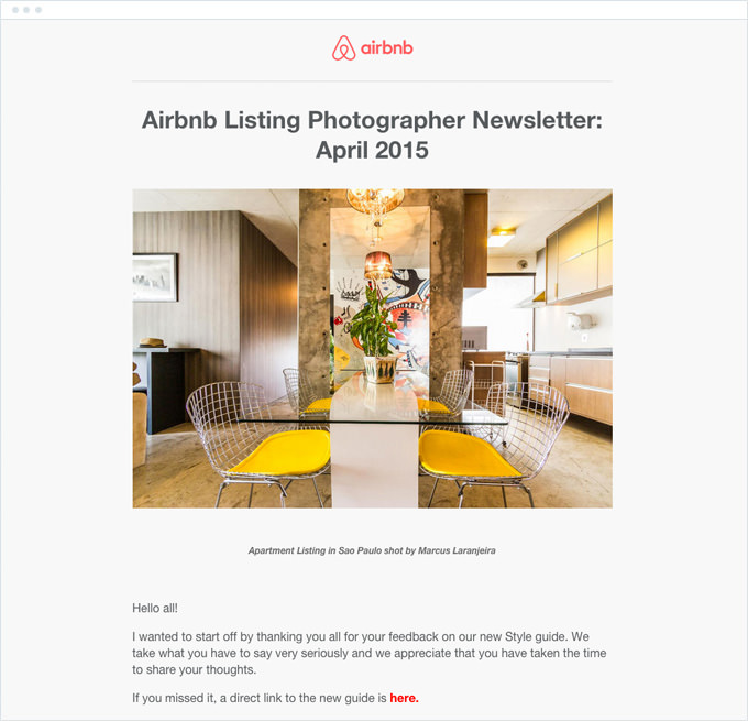 Airbnb - Email Newsletter
