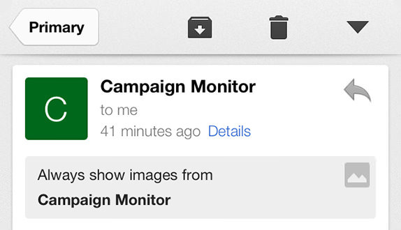 Gmail for iOS primary email example
