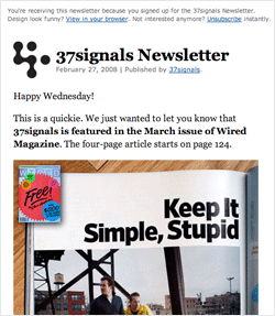The 37signals Newsletter