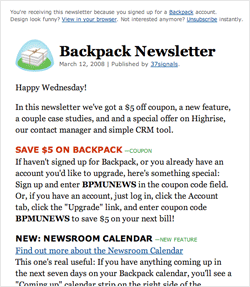 Backpack Newsletter