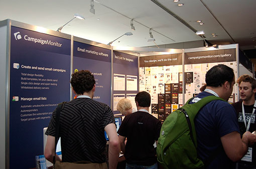 The Campaign Monitor booth at Web Directions