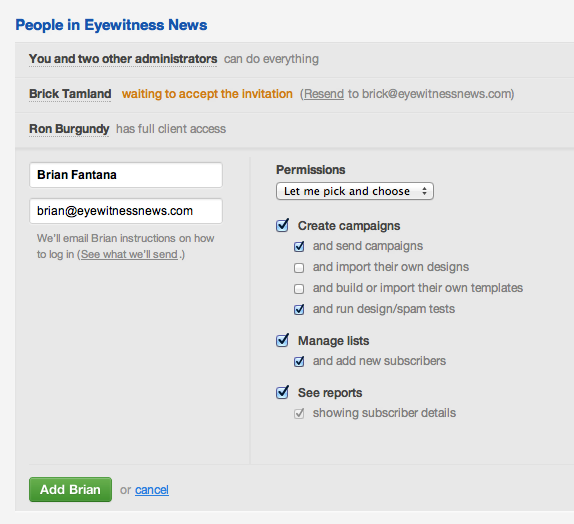 Add an unlimited number of people to each client