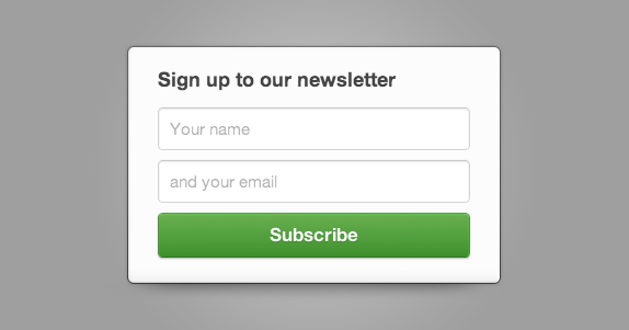 The subscribe form