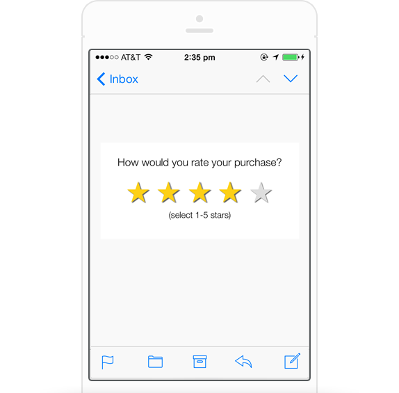 star reviews email feedback example