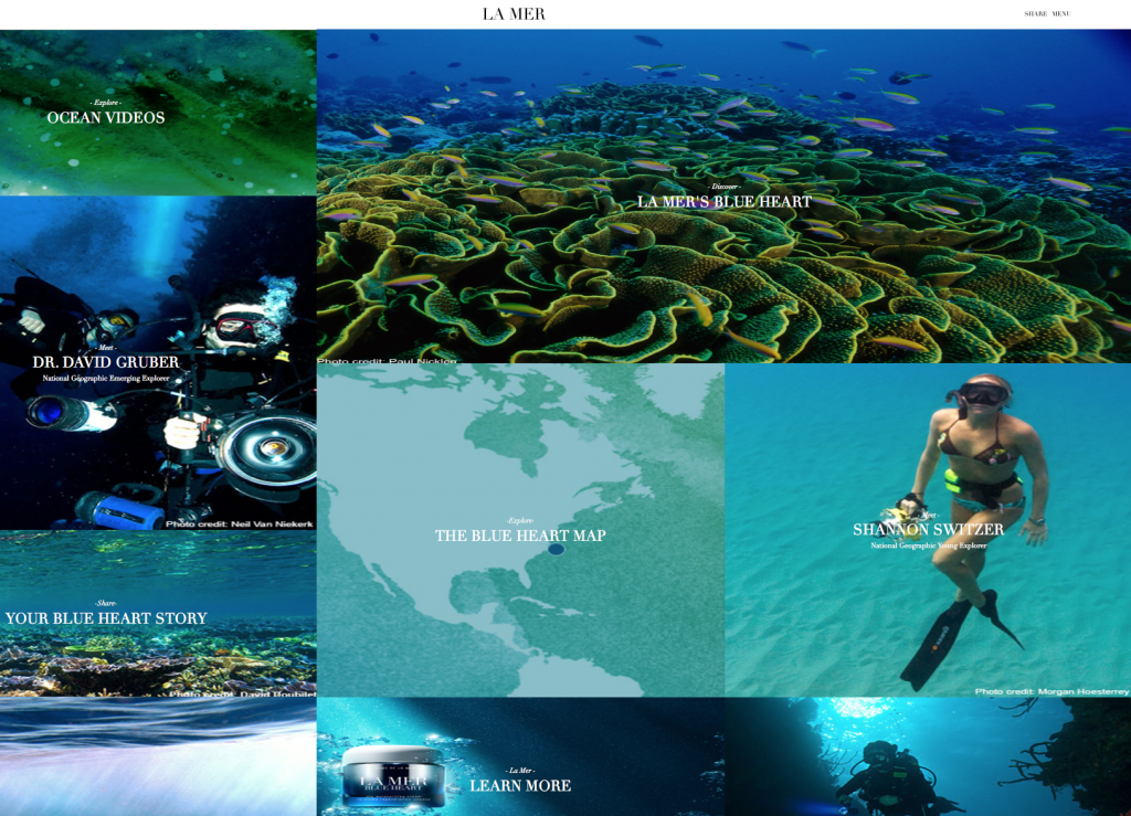 La Mer landing page example