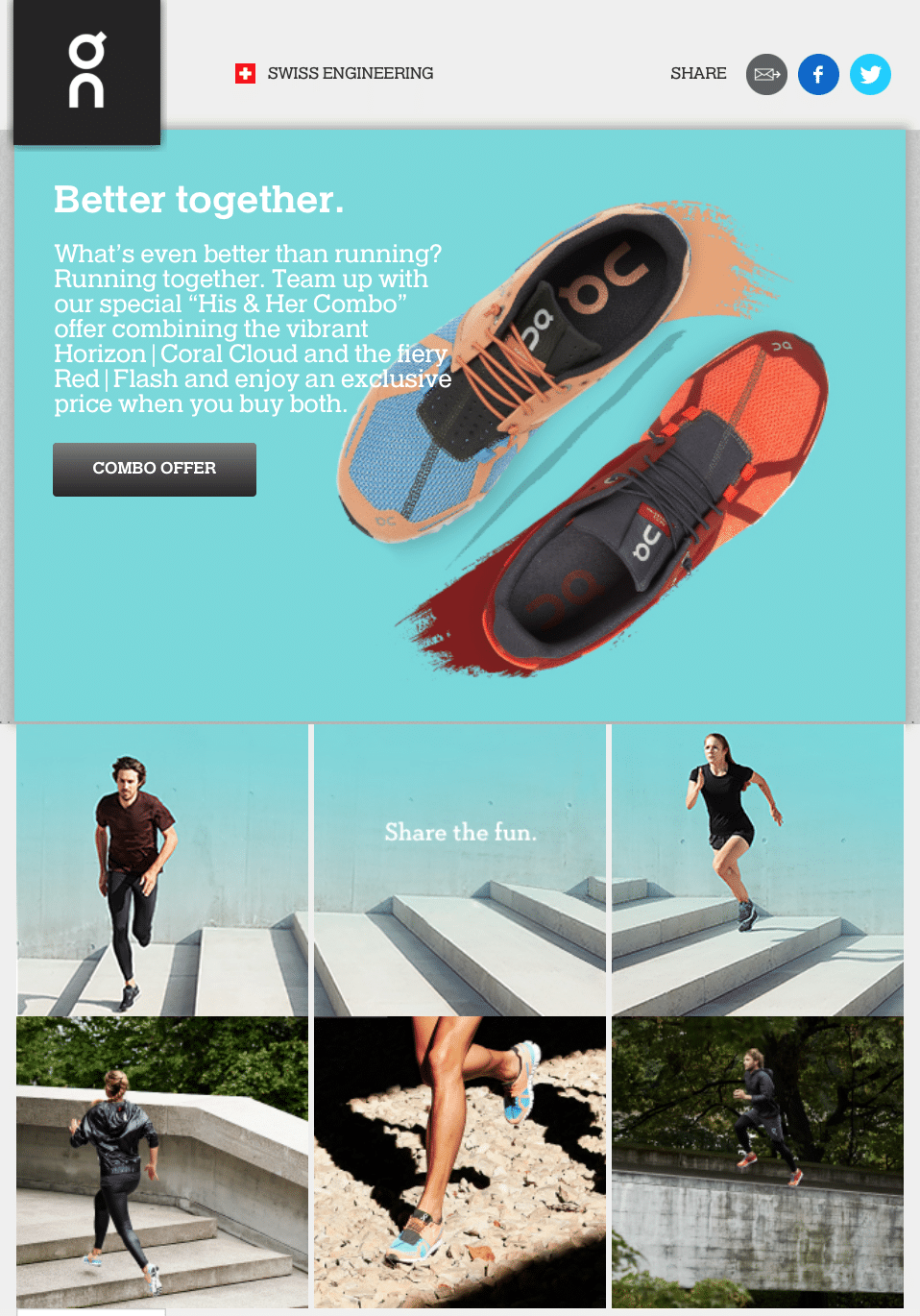 ON Running Promotional email