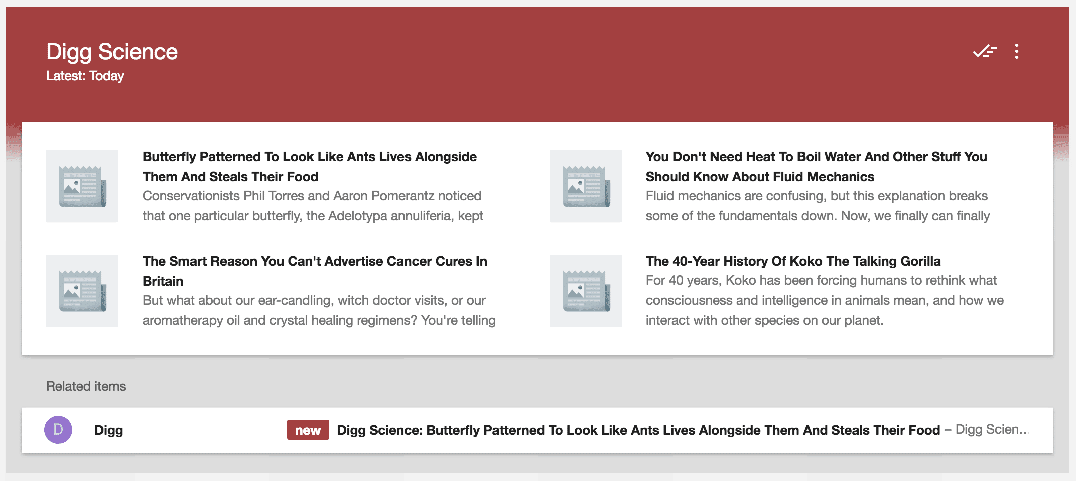 Glanceable email - Inbox