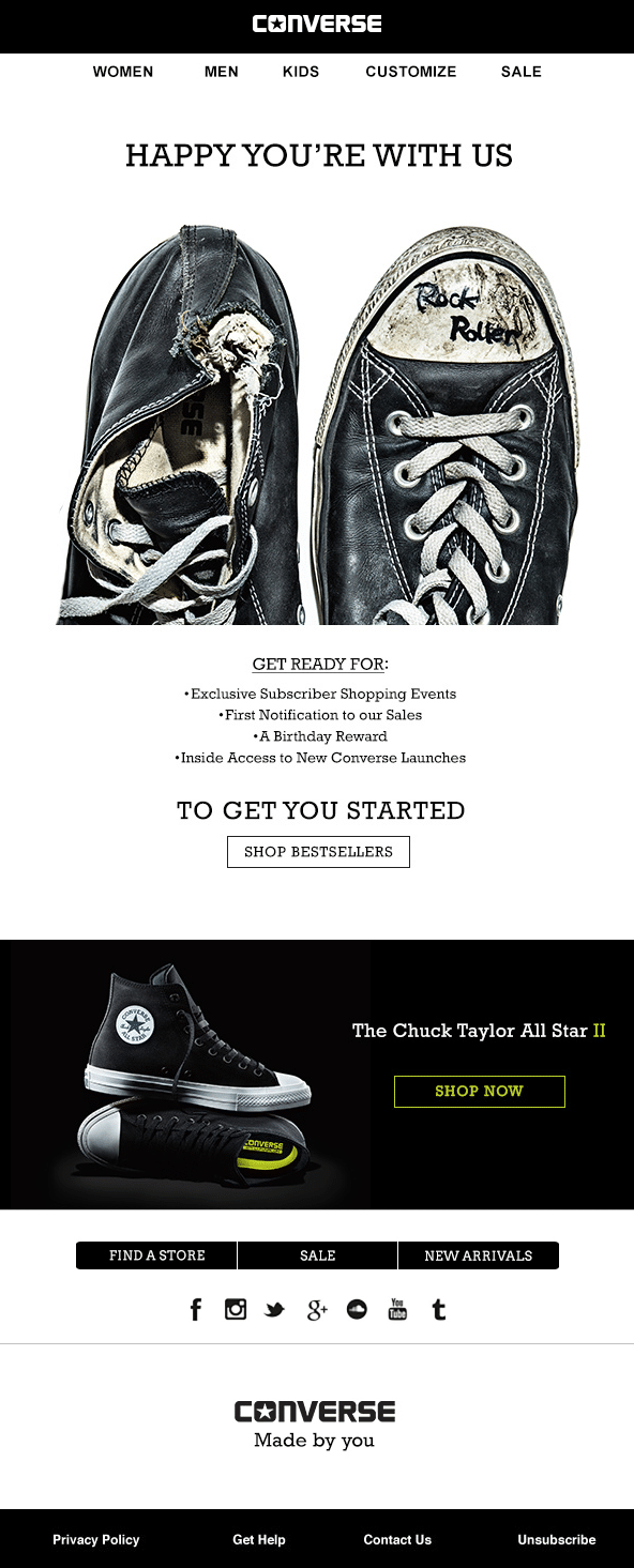 Converse Automated Welcome Email