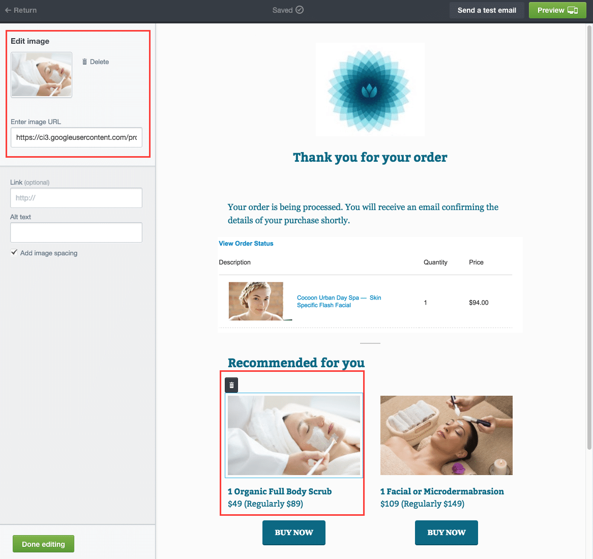 Personalized Product Image – Email Builder