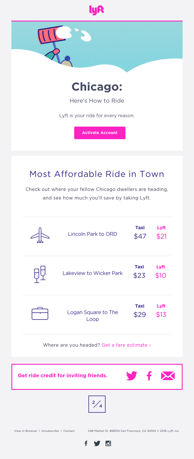 Lyft - web fonts for email