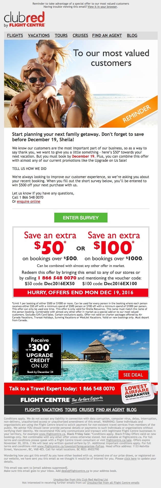 Flight Centre – Marketing Automation & Personalization – Reminder Email Flight Centre – Marketing Automation & Personalization – Reminder Email