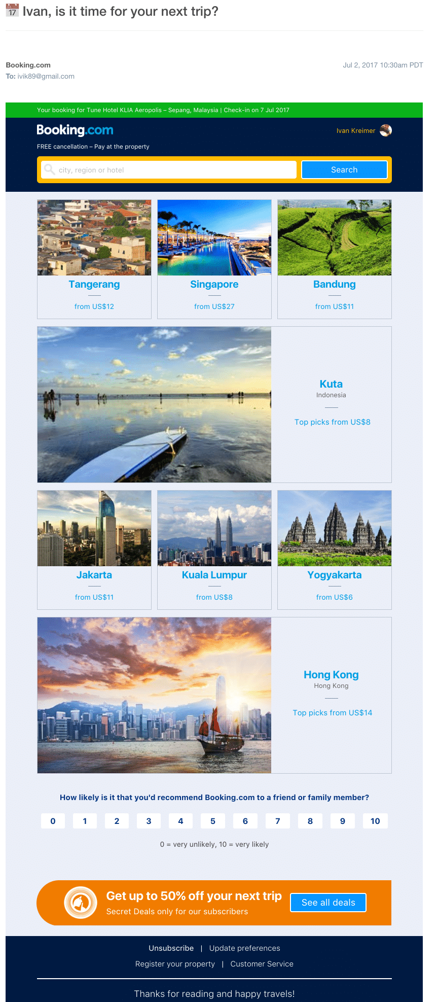 Booking.com – Offer Email Campaign Booking.com – Offer Email Campaign