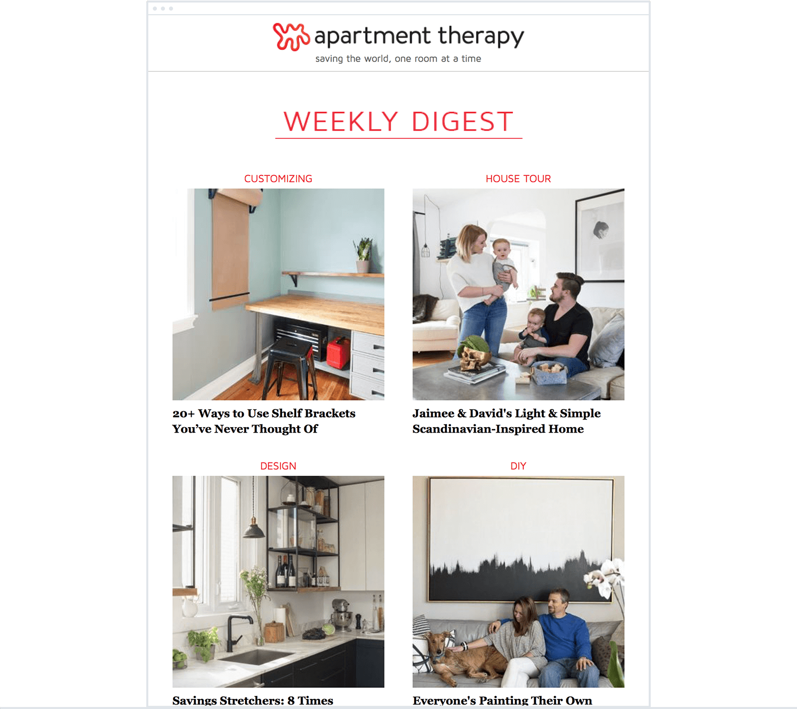 Apartment Therapy – Email Newsletter Images