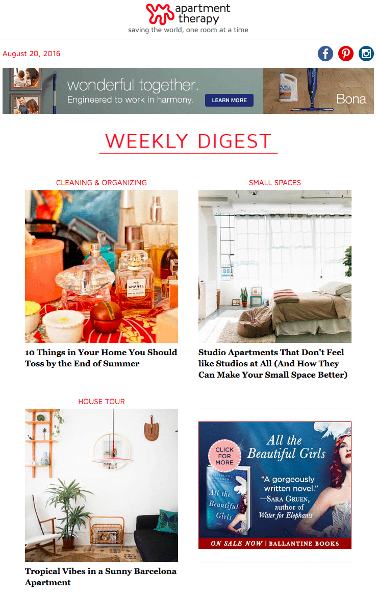 Apartment Therapy – Engaging Email Newsletter Images Apartment Therapy – Engaging Email Newsletter Images