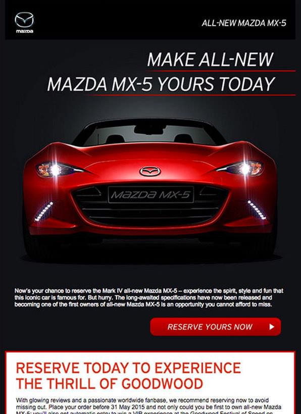 Mazda marketing email - Agencies