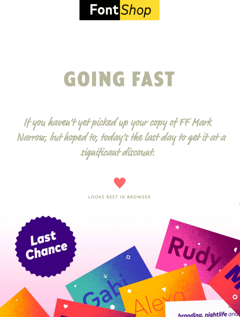 FontShop Email Campaign Monitor Customer FontShop Email