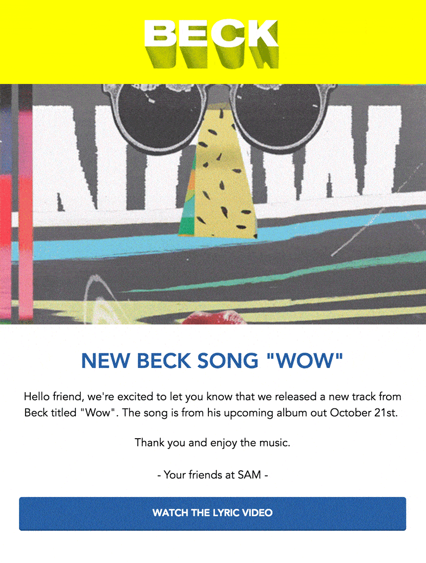 Beck Email Campaign Monitor Customer Beck Email