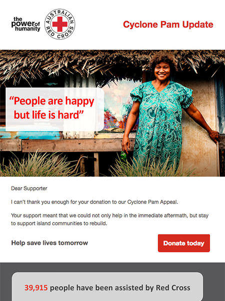 Campaign Monitor Customer Red Cross Email