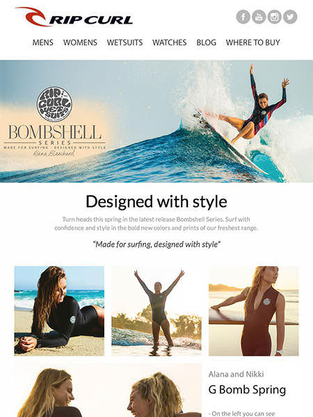 Rip Curl Campaign Monitor Email Rip Curl