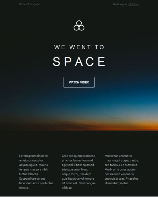 We Went To Space Announcements Email Template