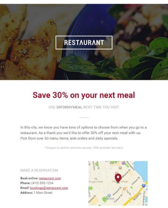 Restaurant Deals-offers Email Template
