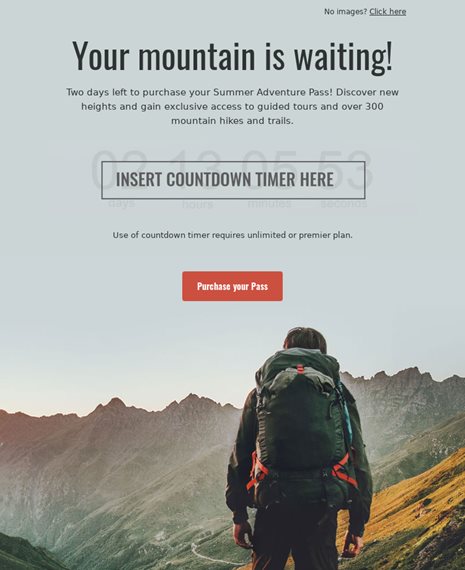 Countdown Travel Agency, Deals-offers Email Template