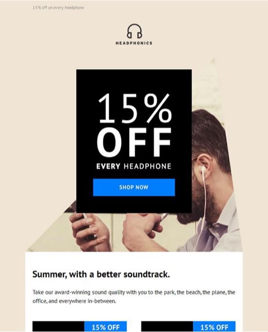 Headphonics Deals-offers Email Template