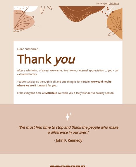 Giving Thanks Holiday Email Template