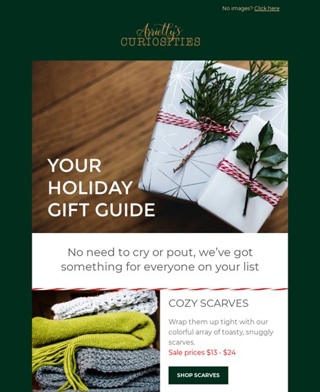 2020 Gift Guide Holiday Email Template