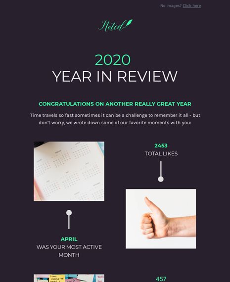 2020 Year In Review Holiday Email Template