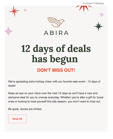 Holidays - Retail - 12 Days Of Deals Offer Holiday Email Template