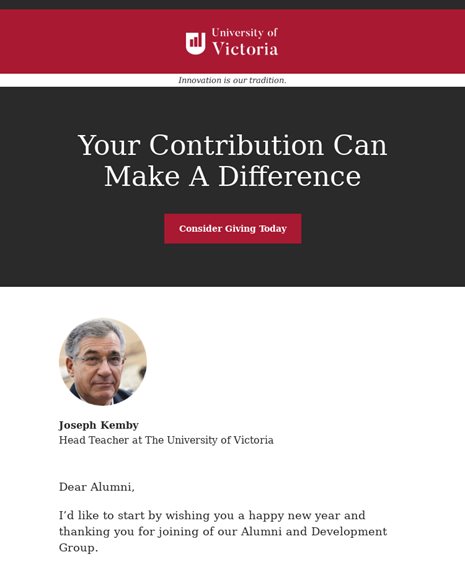 Alumni Donation Newsletters Email Template