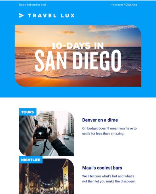 Travel Lux Newsletters Email Template