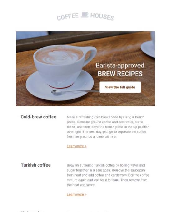 Coffee Houses Newsletters Email Template