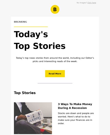 Top News Of The Day Newsletters Email Template