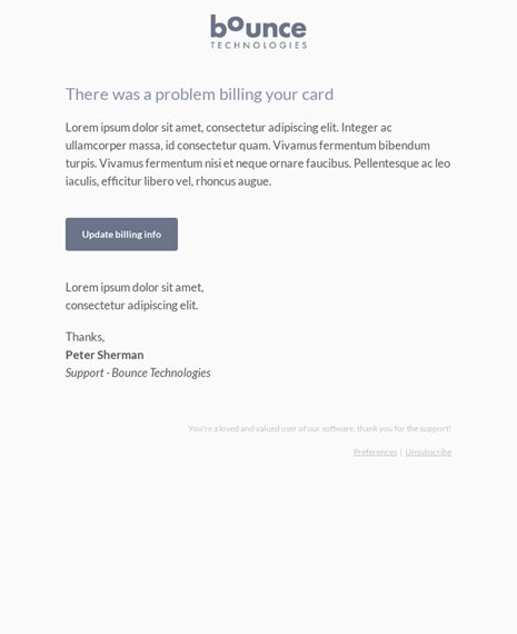 Transactional - Bounce Billing Problem Transactional Email Template