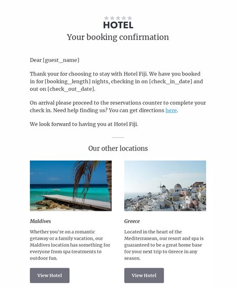 Transactional - Booking Confirmation Transactional Email Template