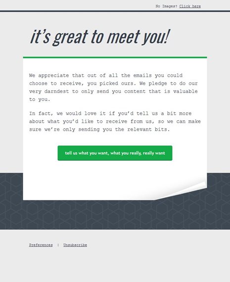 Manage Preferences Welcome Email Template