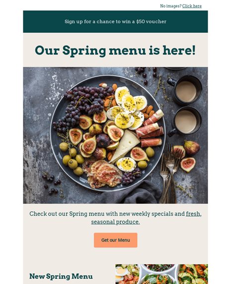 Restaurant - New Menu Newsletters Email Template