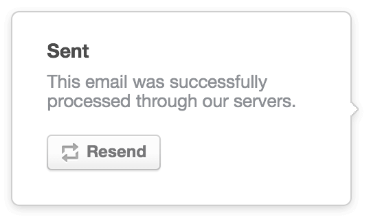 Sample notice of successful email send