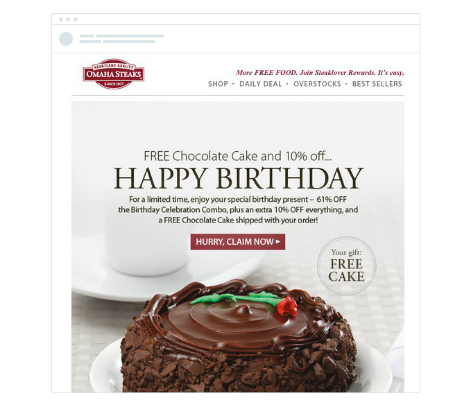Omaha Steaks - Birthday Automated Email 