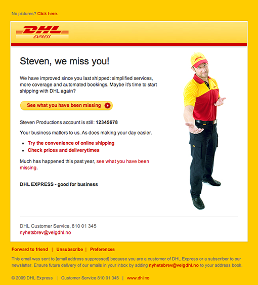 Email Design - Reminder Email - DHL Express