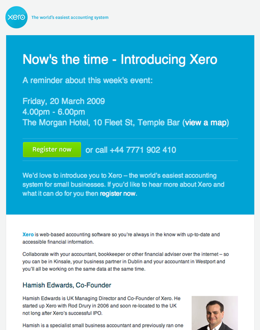 Email Design - Call to Action Button - Xero