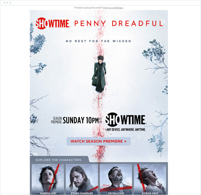 Showtime - Announcement Email Campaign