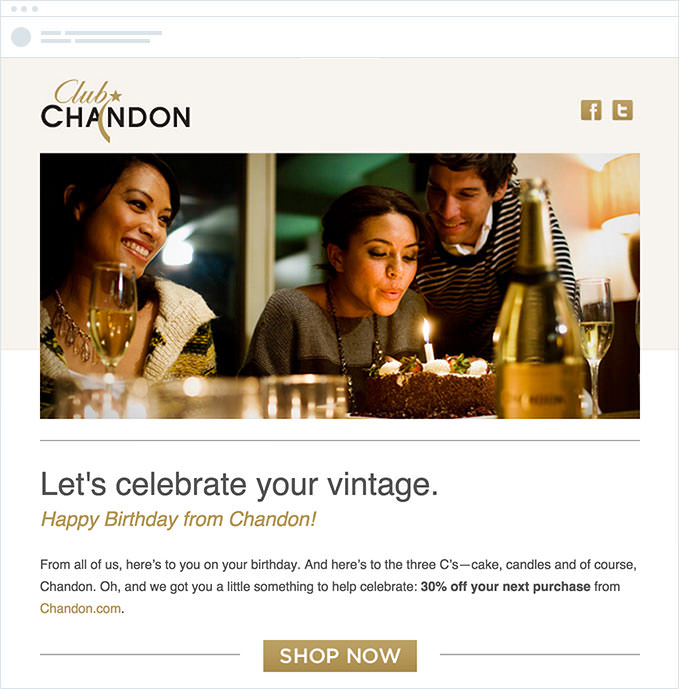 Chandon - Birthday Email with Special Offer