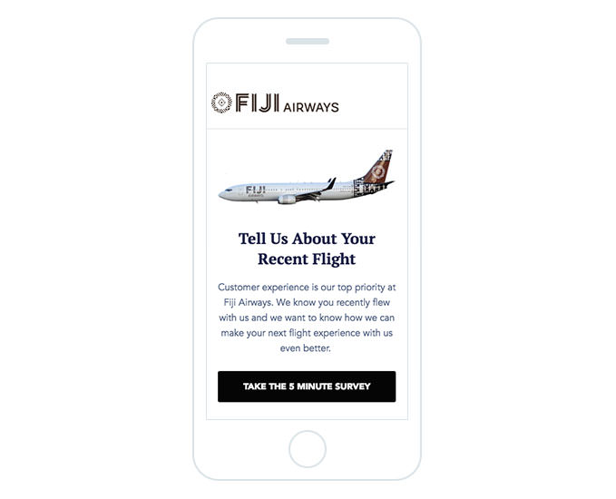 Fiji Airways - Request for Feedback Email 