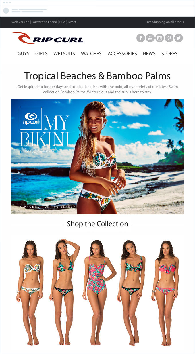 Rip Curl - Targeted Promotions and Special Offers Email