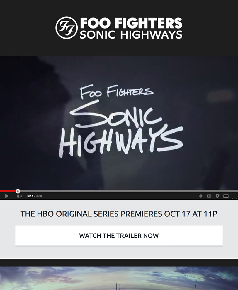 Foo Fighters Announcement Email Email Marketing - Foo Fighters Announcement Email