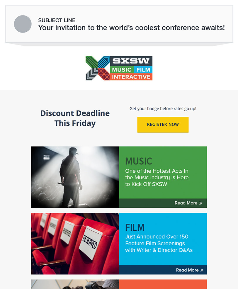 Email Marketing - SXSW Email Invites