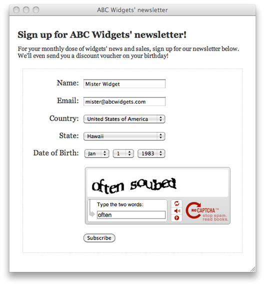 Most of us have seen (and used) a form with a CAPTCHA. In essence, it’s a test to make sure that you’re human, by making you interpret and type out scrambled letters, solve a problem, or essentially do something that a computer can’t do: